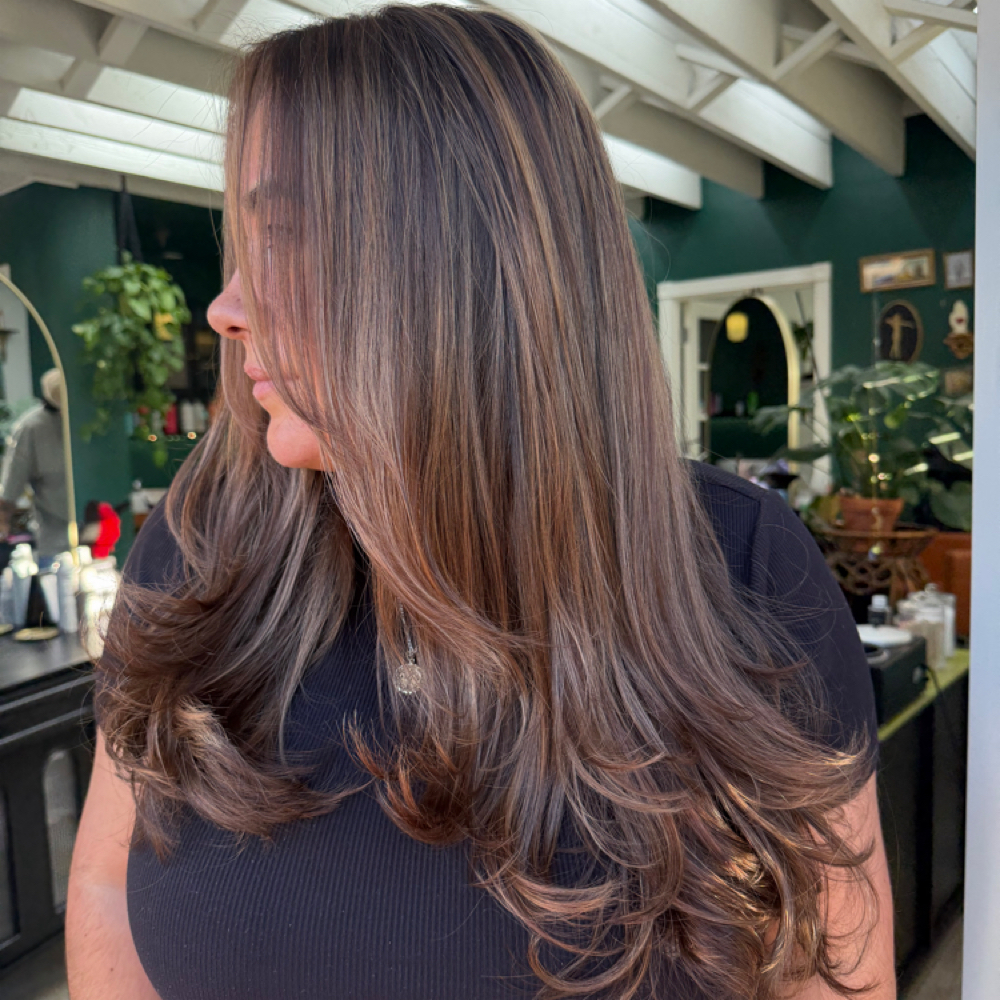Soft layers/ 1 Length Cut at Velvet Moon Hair & Nails Studio in Ventura, CA