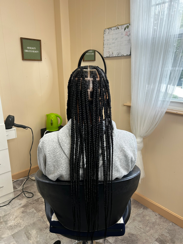 Large Medium Knotless Braids