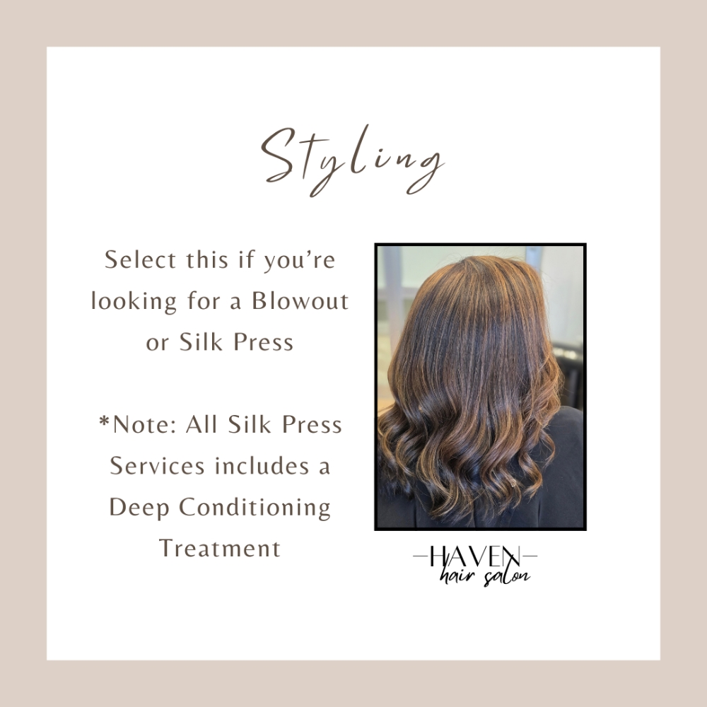 Styling at Haven Hair Salon in Sandy Springs, GA