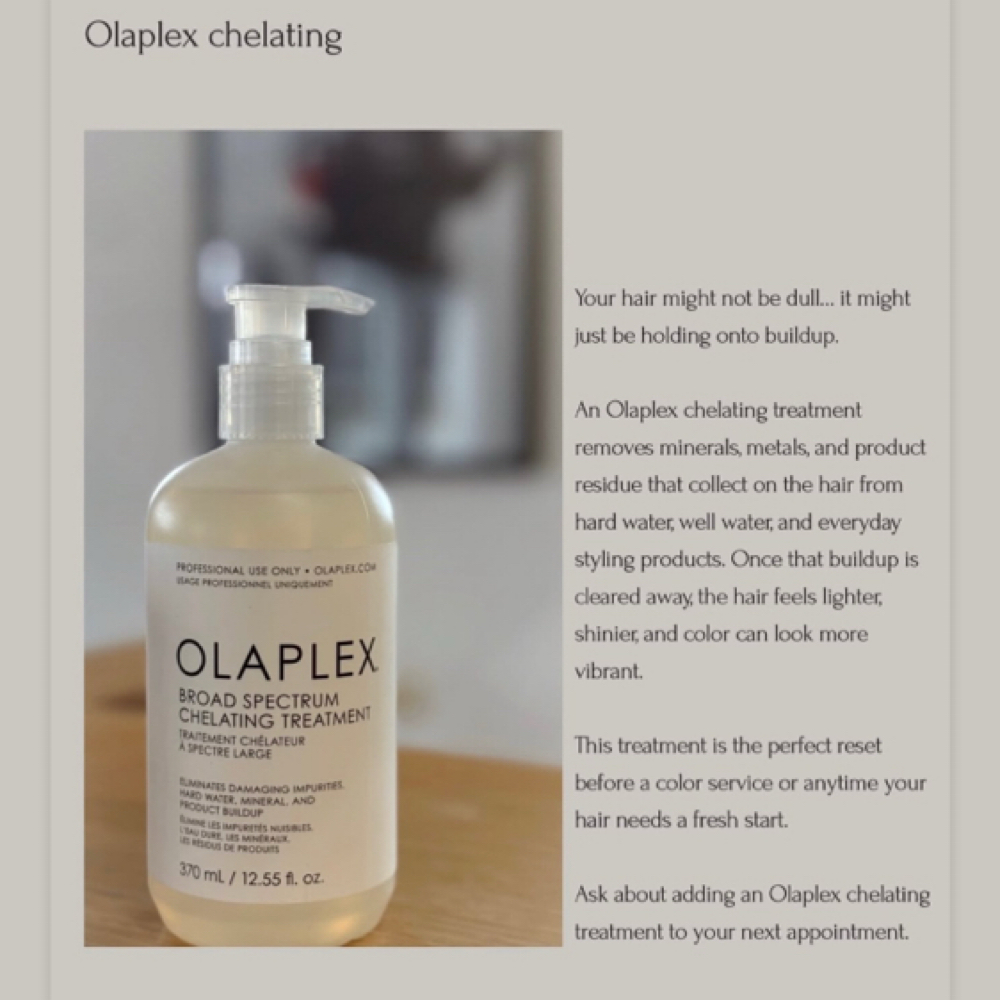 OLAPLEX CHELATING TREATMENT at Salon Presley in Cicero, NY