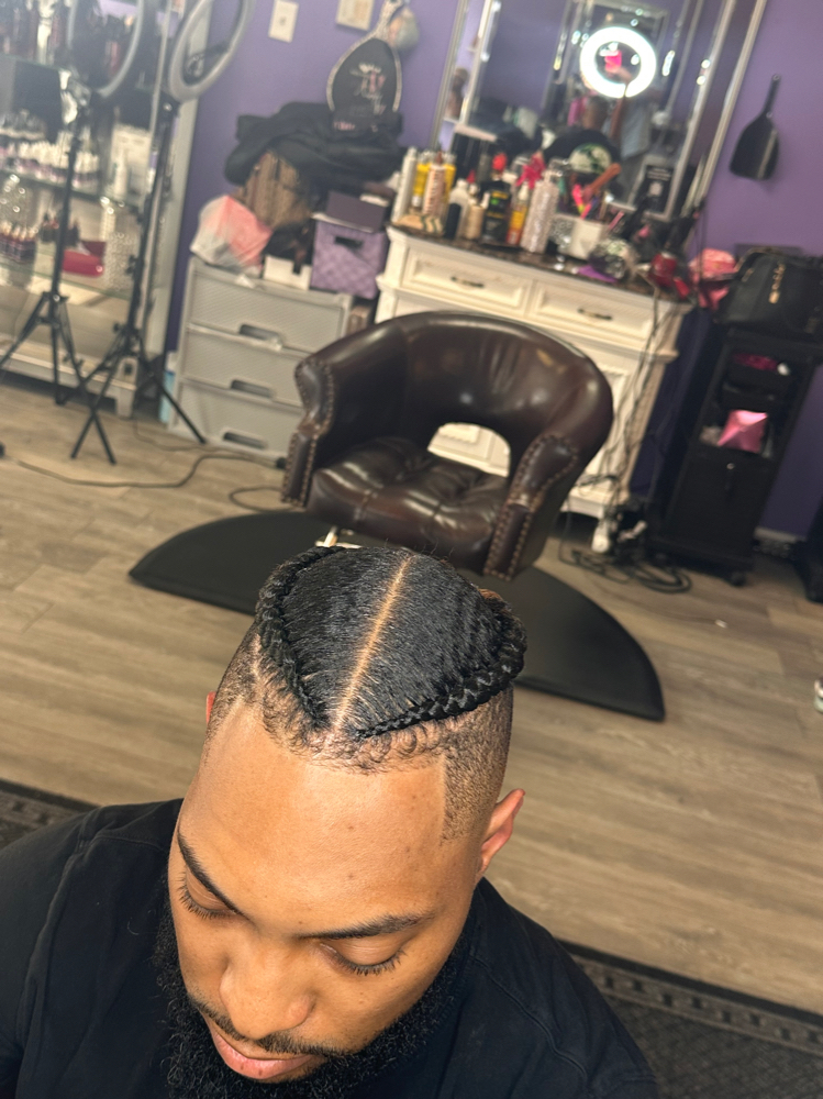 Mens 2 Cornrows (Top Only)