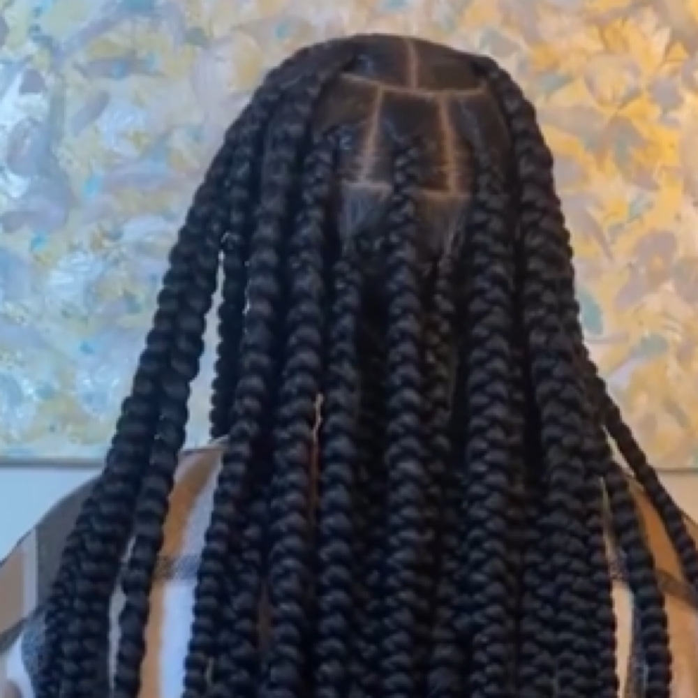 X-large Knotless Braids at Cue Hair Spa in Indianapolis, IN