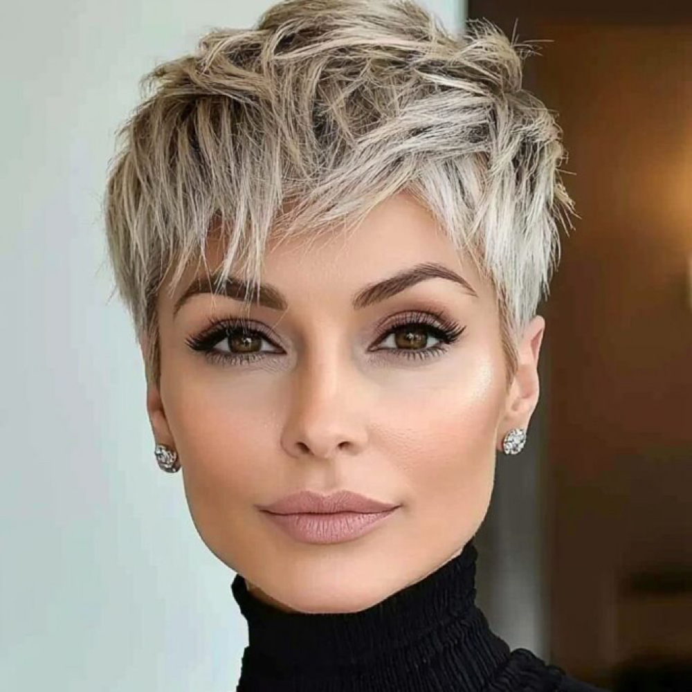 Short Womans Edgy Haircut at Dennis Ogas Salon in Palm Desert, CA