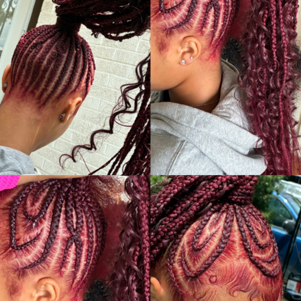 Smedium braided ponytail at BraidsByJinece in Wichita, KS