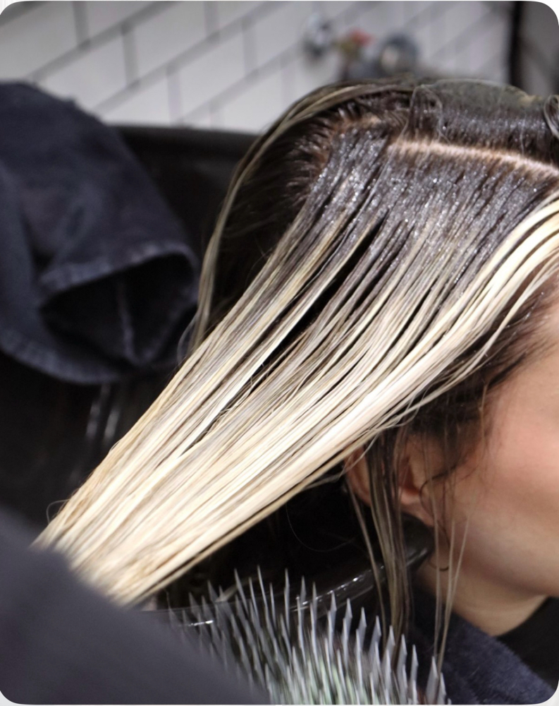 Root Cover With Blonding at Depth and Dimension Salon in Wichita, KS