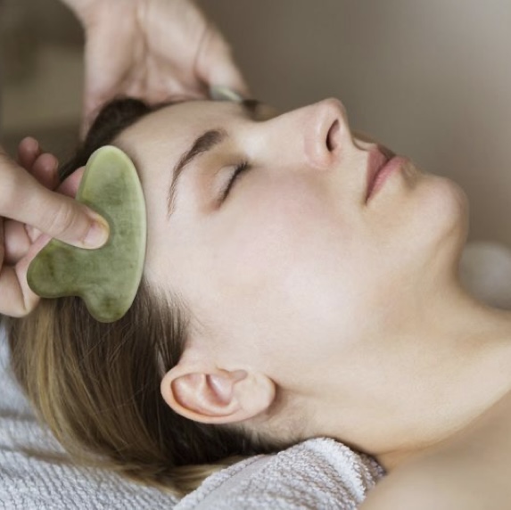 Jade stone gua sha facial