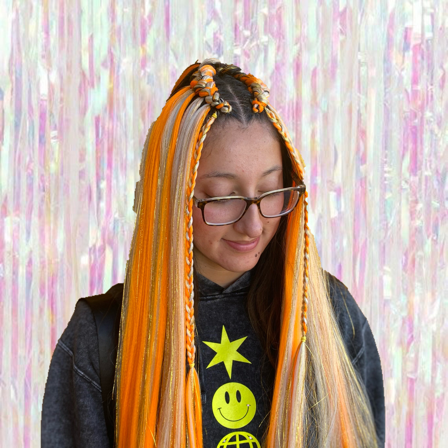 2 Braids into Waterfall Braids