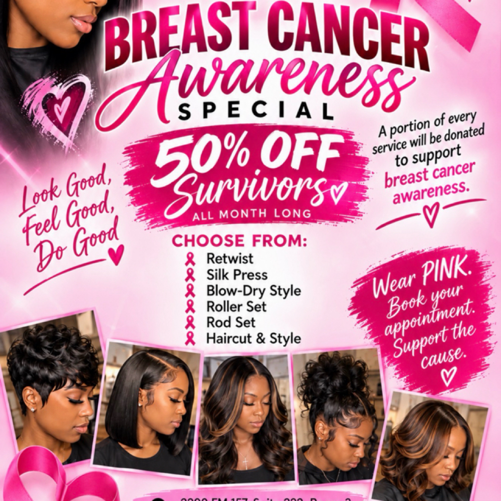 Breast Cancer Awareness at Dejaunia Hair Therapy in Mansfield, TX