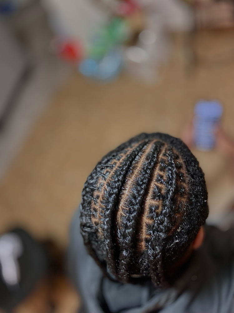 Men Scalp Braids W/ Design