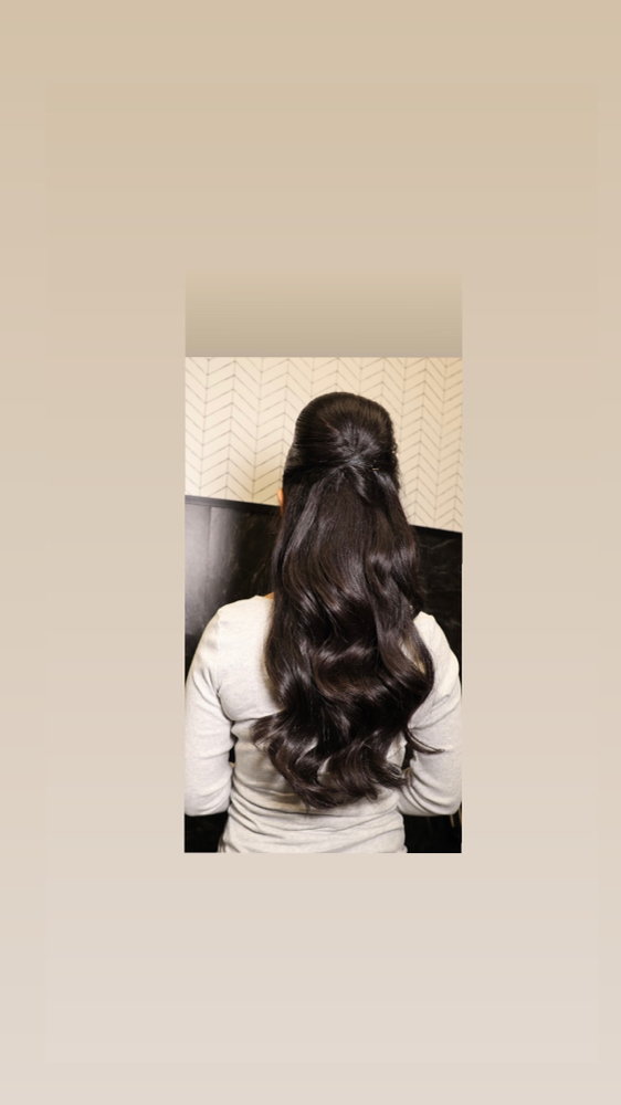 Half Updo with Natural Waves