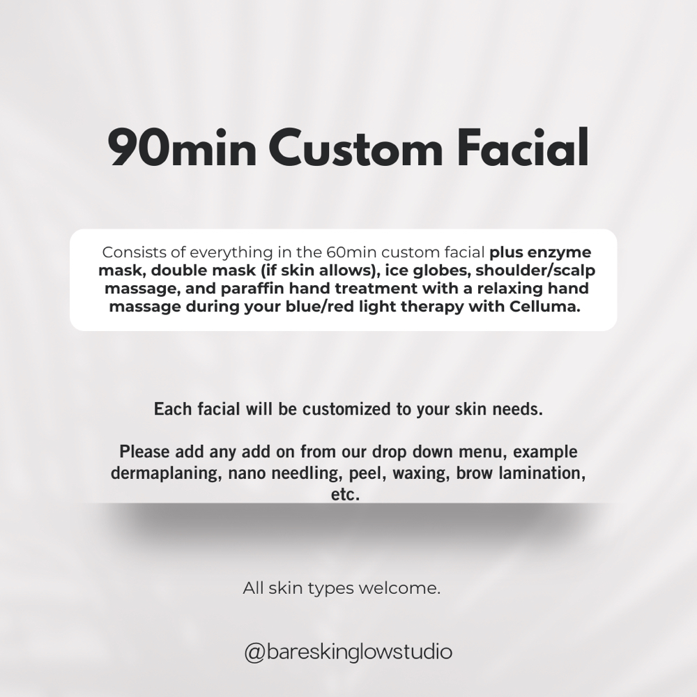 90min Custom Facial at Bare Skin Glow Studio in Vacaville, CA
