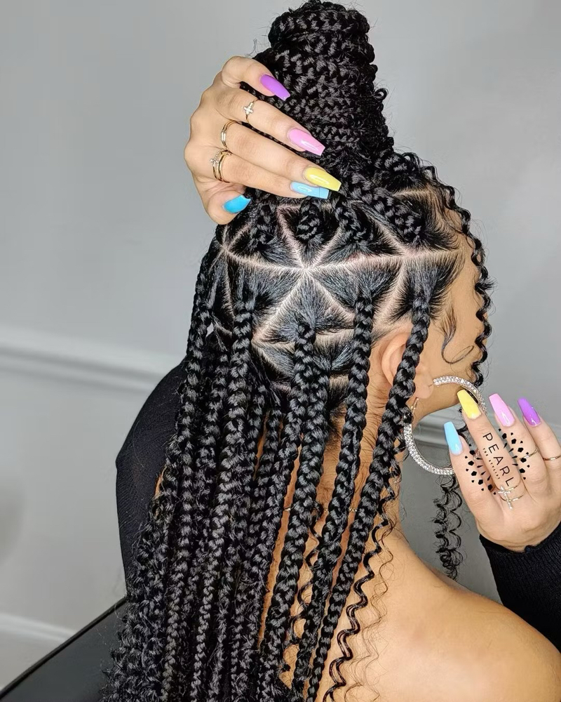 Traingle Knotless Braids( Large)