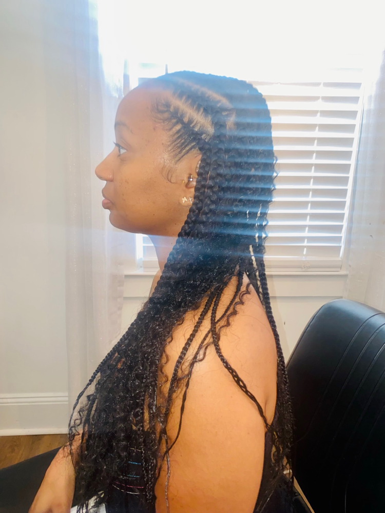 Fulani Braids/half Knotless Feed In