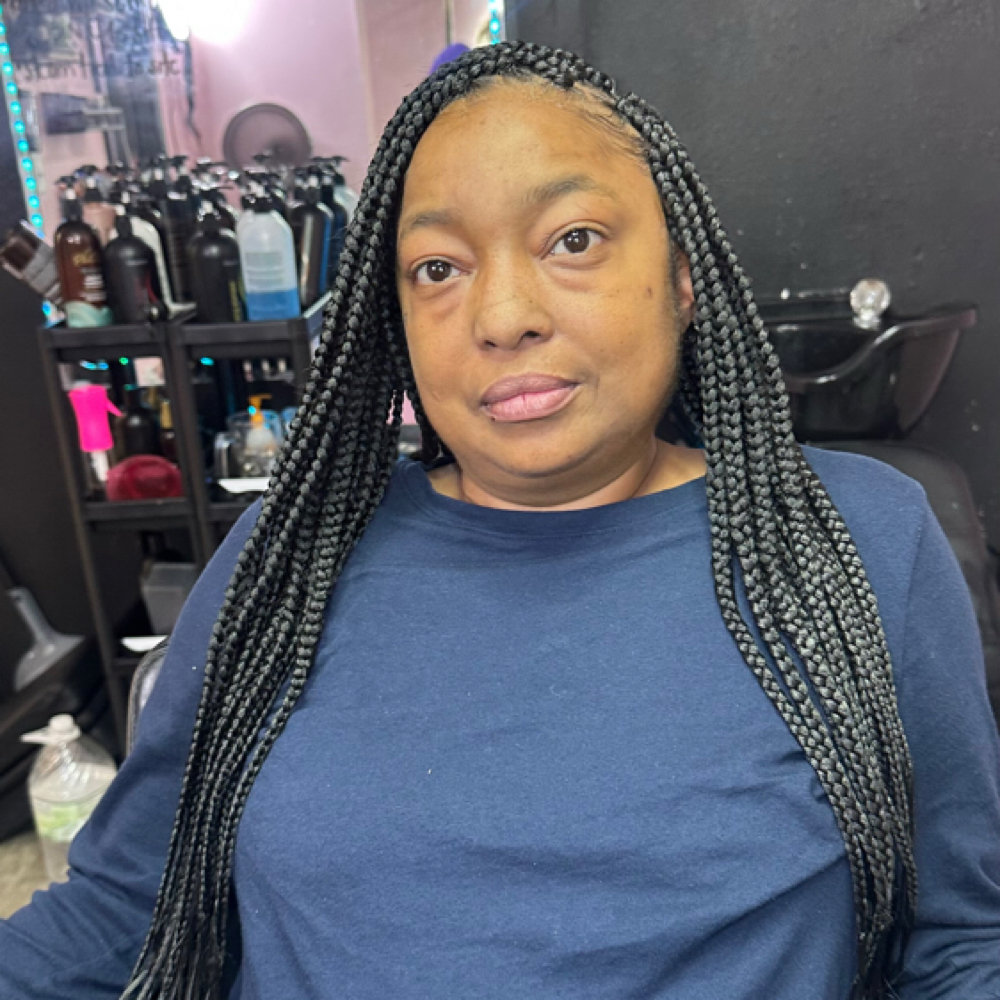 Medium Traditional Box Braids at Crowned By V in Chesapeake, VA