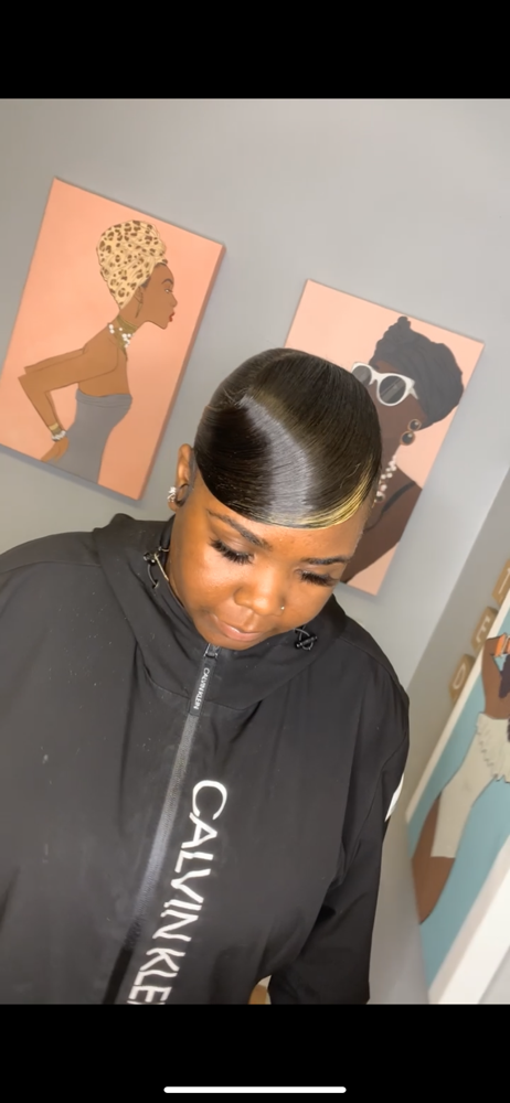 Low/High Sleek Ponytail