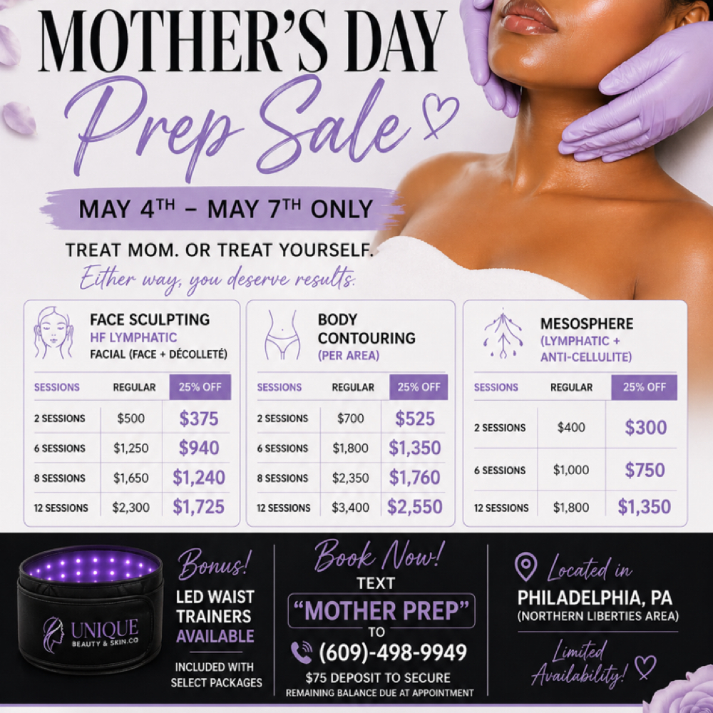 Mother’s Day Prep Session 💜 at Unique Beauty & Skin.Co in Philadelphia, PA