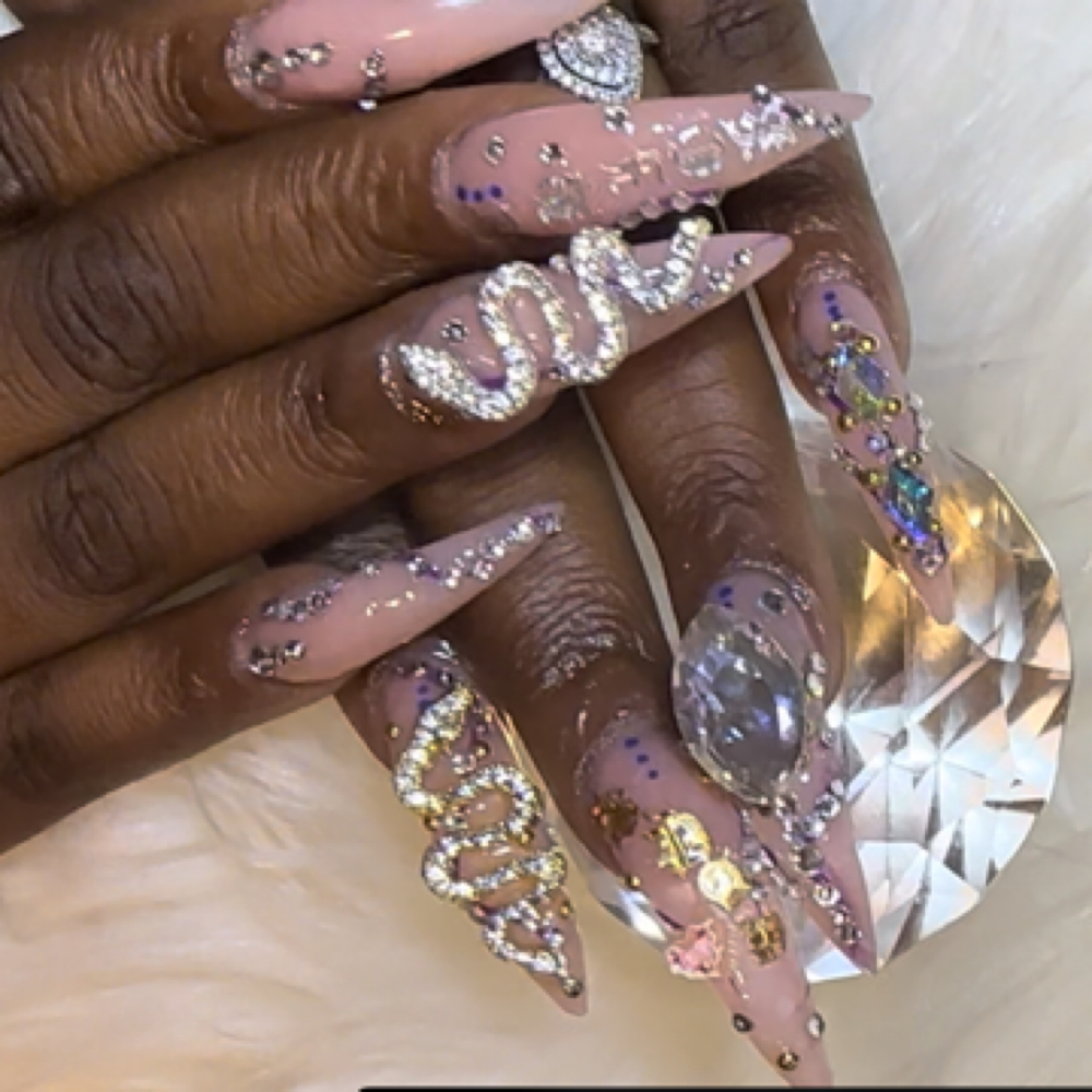 Junk Nails 💎✨ Full Bling Set at Dymond Nailz in Fairburn, GA