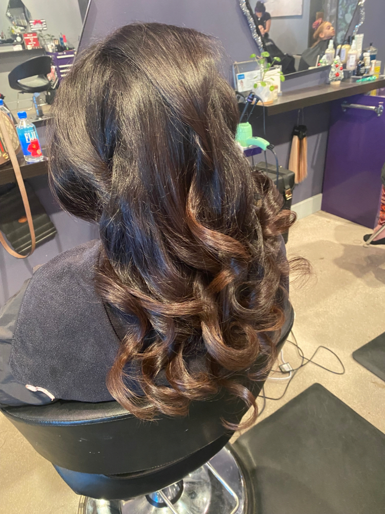 Balayage color application