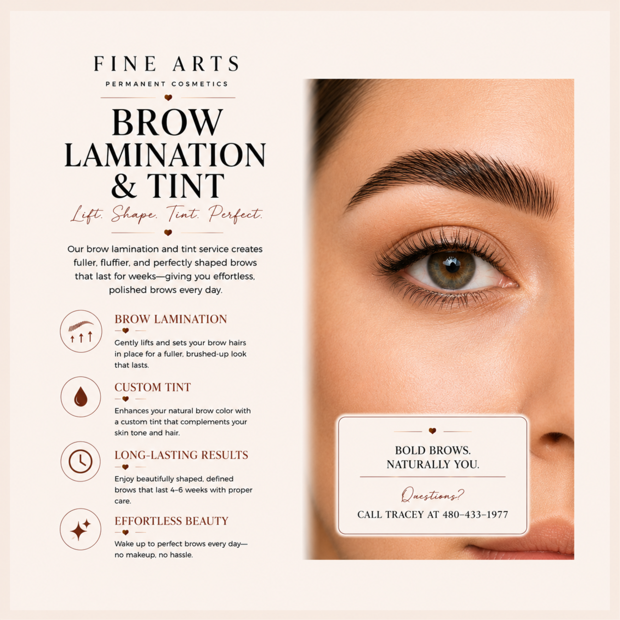 Brow Lamination/Tint Services at Fine Arts Permanent Cosmetics in Xxxxx, AZ