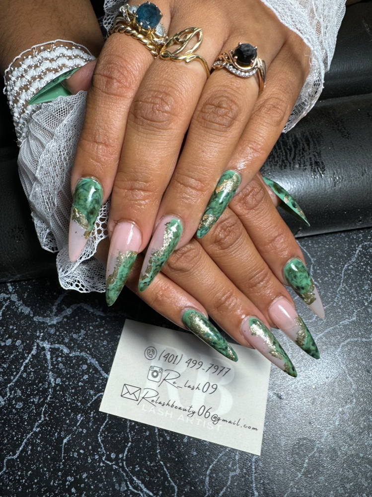 Long Nails Full Set Simple Design