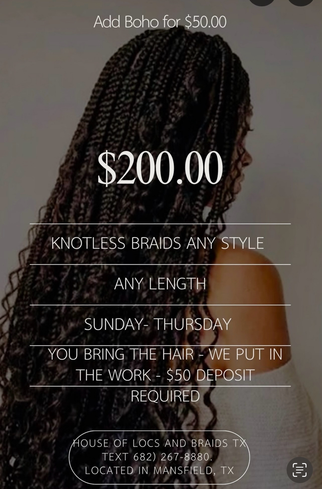 $200 Braids - Any style Any length