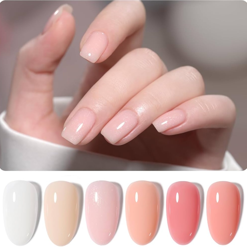 Rubber Base/BIAB on natural nails at Vladalina Nail Studio in Sandy, OR