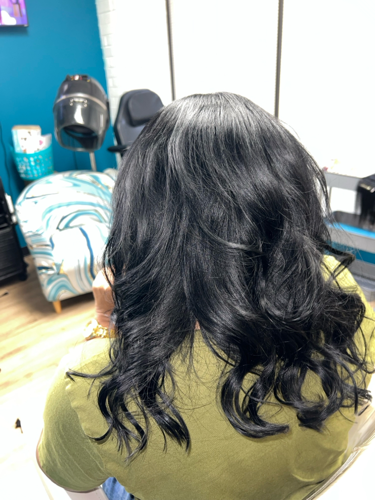 Weft Placement With Silk Press at Pressed By Lori Kim Llc in Houston, TX