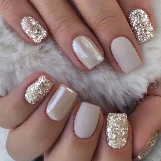 Glitter/Chrome nail at Polished Nail + Beauty Bar in Marion, NC