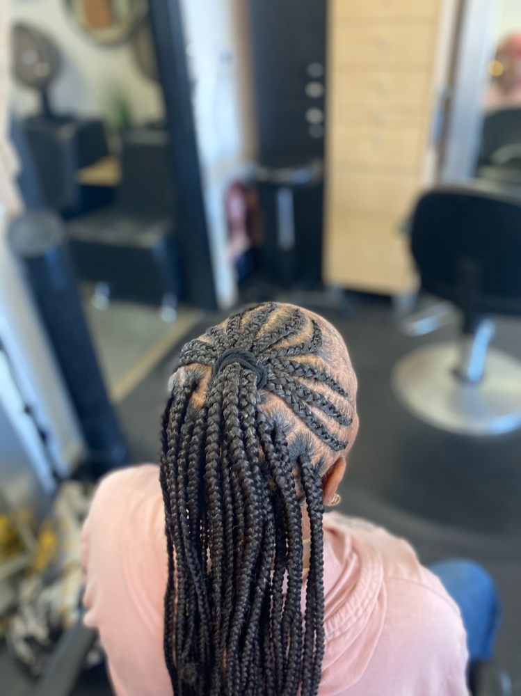 French Braids/ With Box Braids