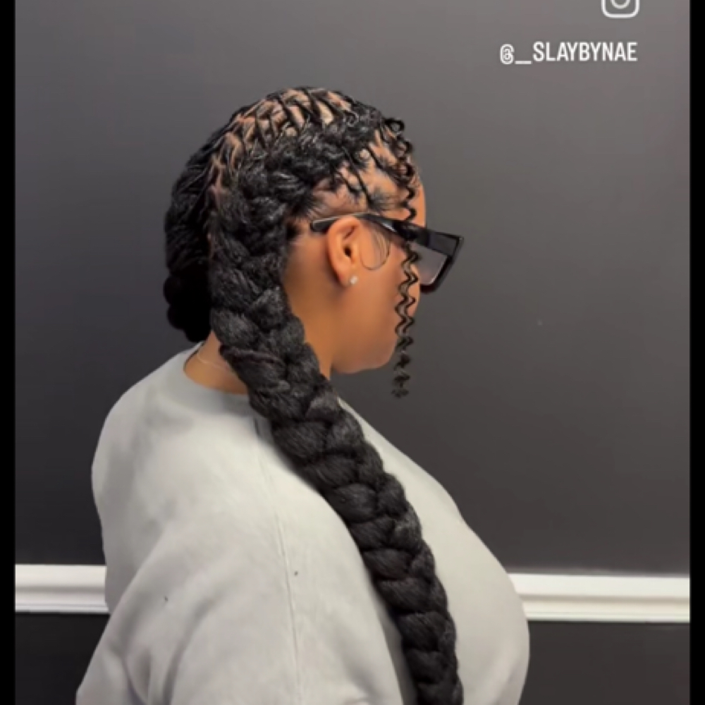 Braids Over Locs at Loc’d in with Ariel in Olive Branch, MS