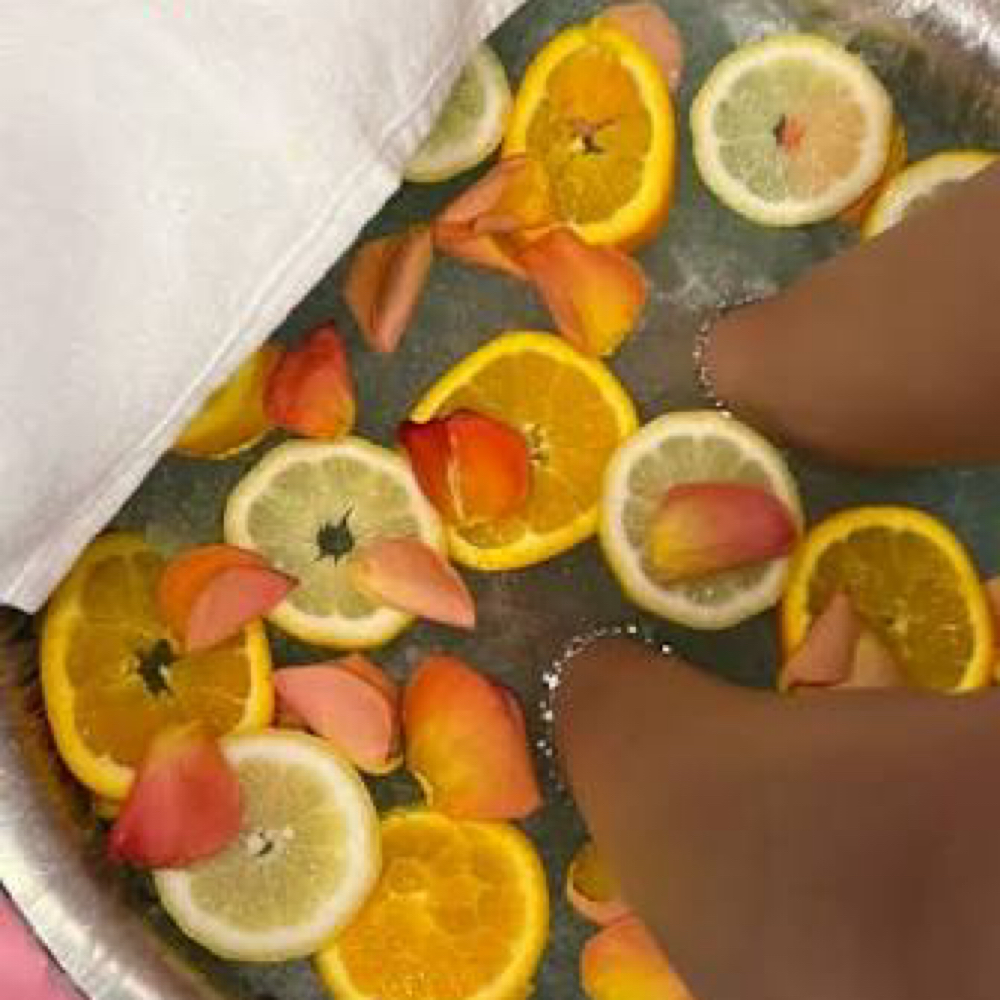 Citrus Drip Jelly Pedi 🍊 at Indulgence Nail Studio in Knoxville, TN