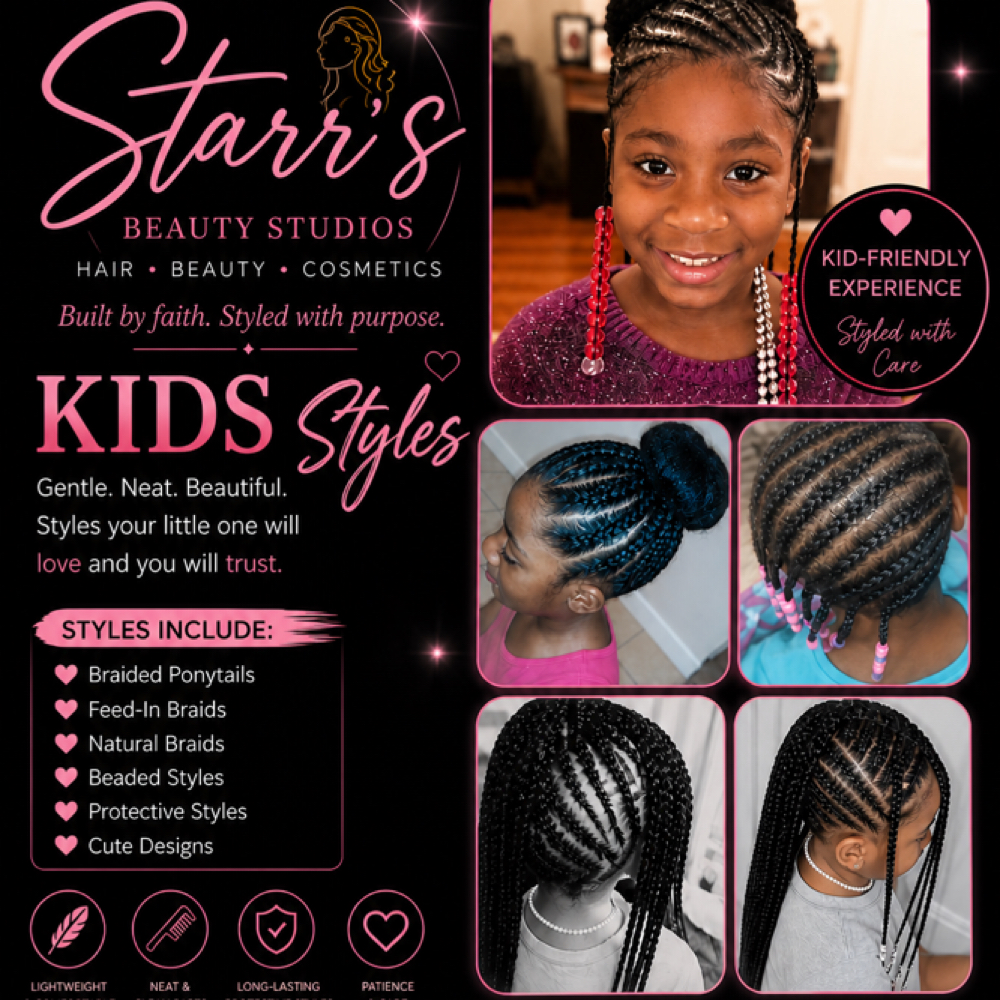✨ Kids Braiding Styles (2-11yrs) at Starr's Beauty Studio in Town & Country, MO