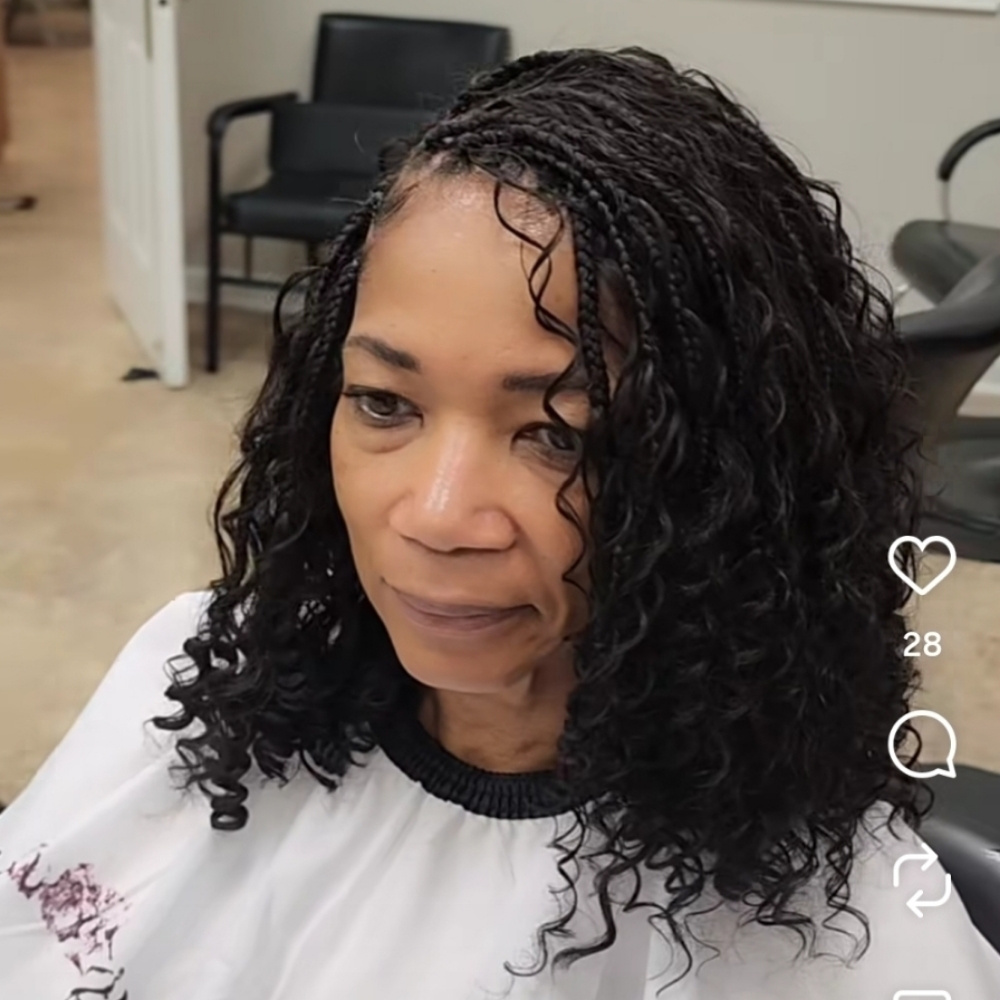 Full Density Boho Knotless Bob at The Braid Lounge in Burlington, NC