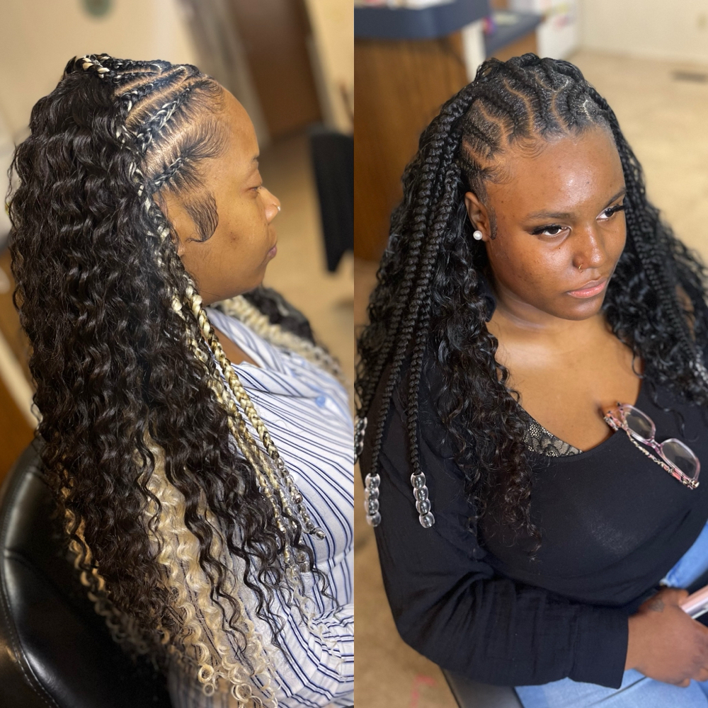 Partial Sewin/w Cornrows at Ms.BBTB in Bolivia, NC