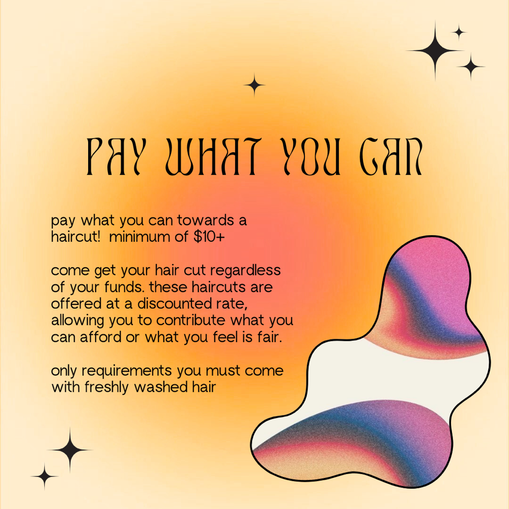 Pay what you can——haircuts at Holistic Hairs in Montesano, WA