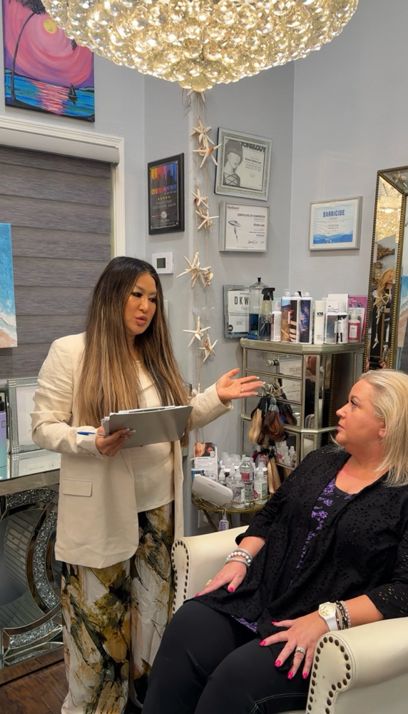 Consultation at Vogue Hair Extensions Salon in Frisco, TX