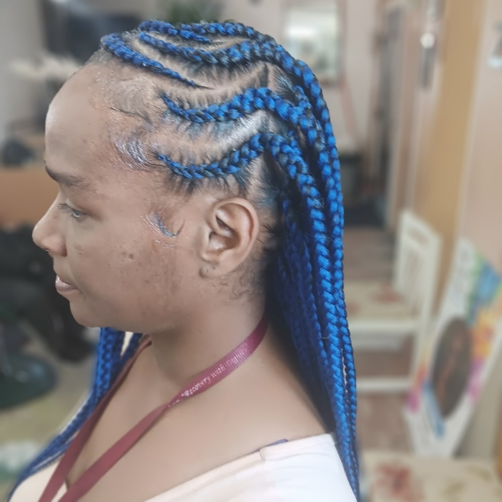 Braids In Front Box Braids Back at Amazing Kinkz in Detroit, MI