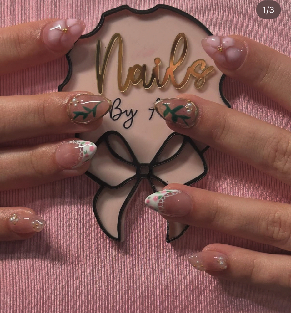 gelx fill with nail art