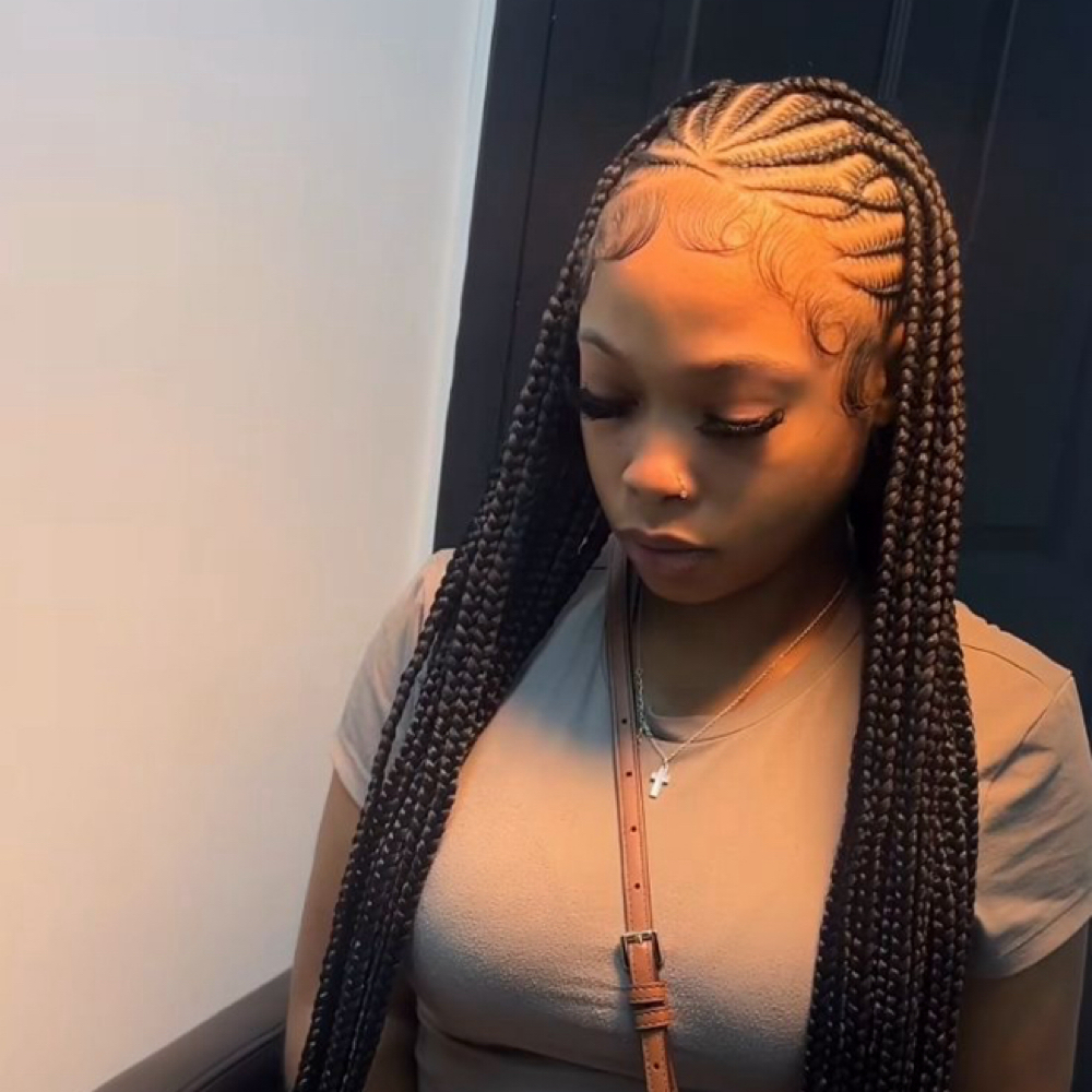 Fulani With Knotless Braids at Glyn hair braiding in Jacksonville, NC