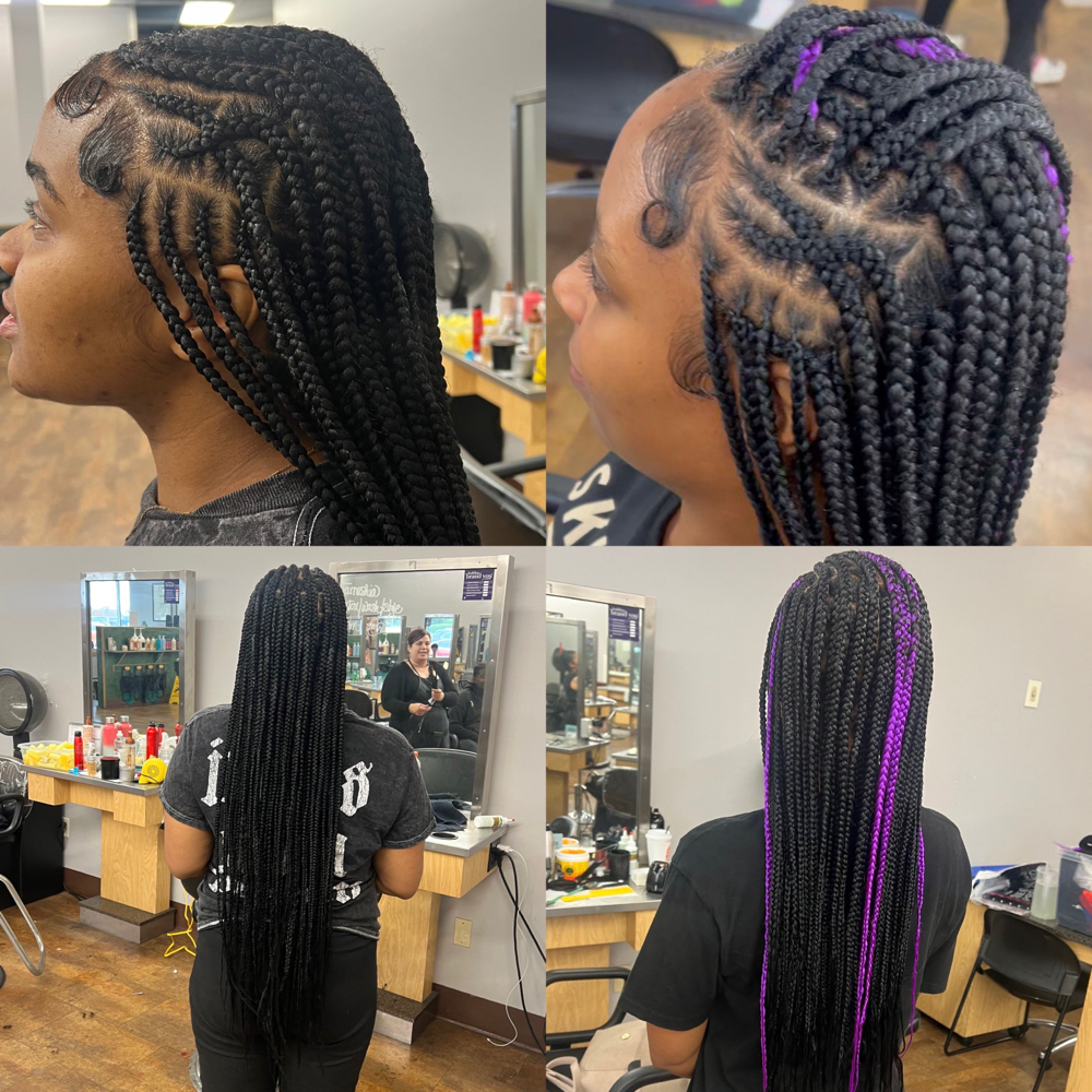 Half Feedins/Half Knotless Mid Back