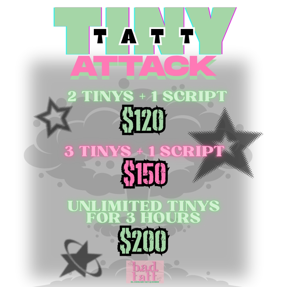 Tiny Tatt Attack at Velvet Muse Tattoo in Charlotte, NC