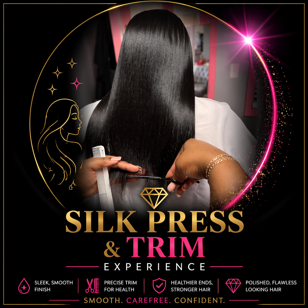 ✂️ Silk Press + Trim Experience at Boss Savage Beauty in Muskegon Hts, MI