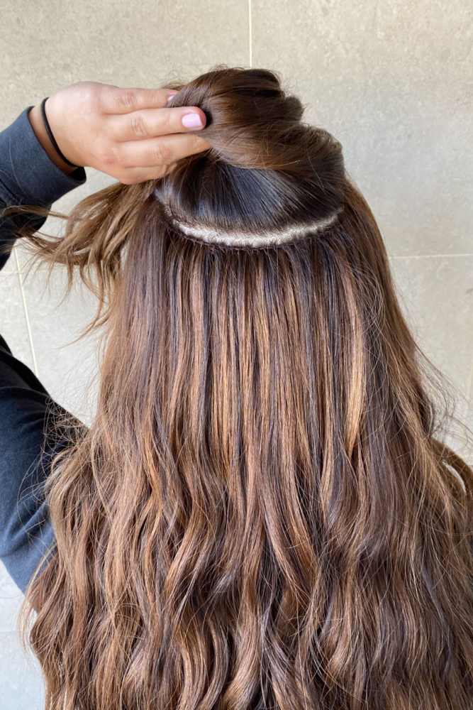 Hand-Tied Extension Install at Pretty Parlor By Lyric in Humble, TX