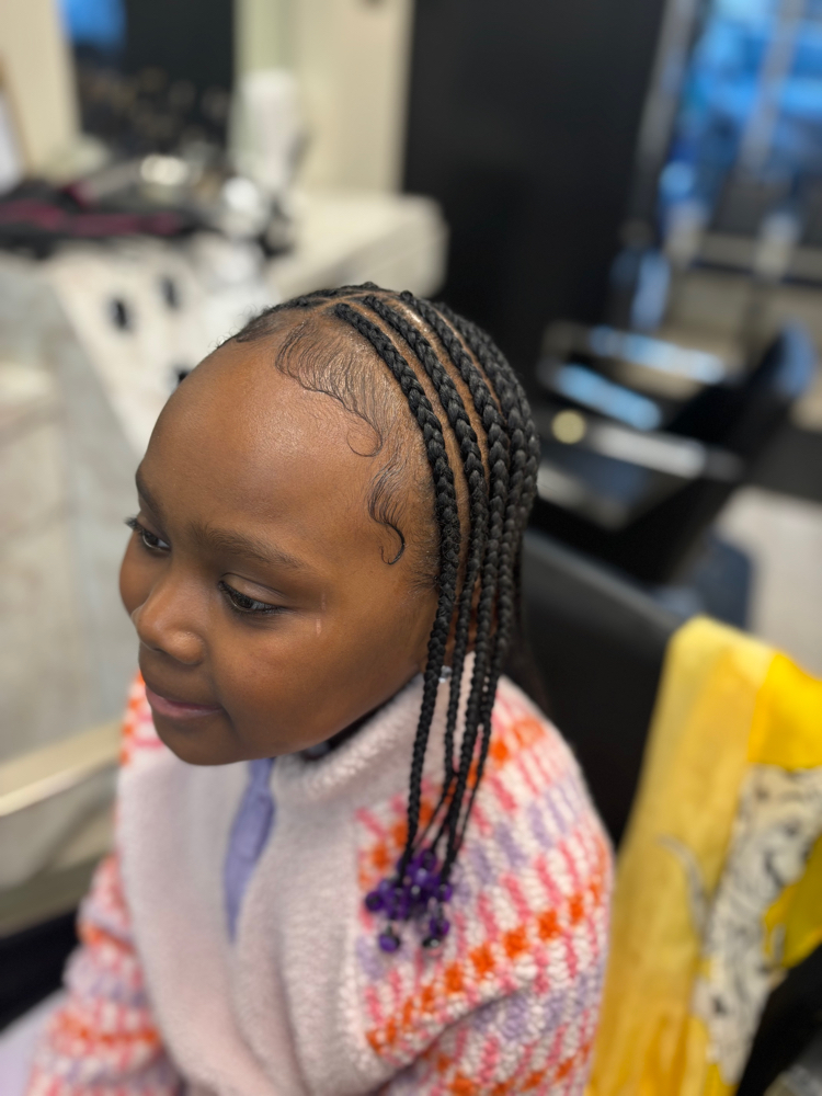 Kids Cornrows/ Extensions Added