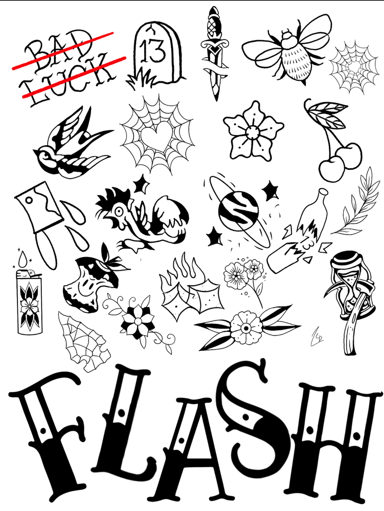 Flash Tattoo at 2 Layers Deep Tattoo Co. in Charlotte, NC