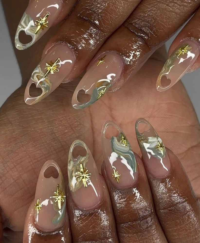 Acrylic Nail Blinged out