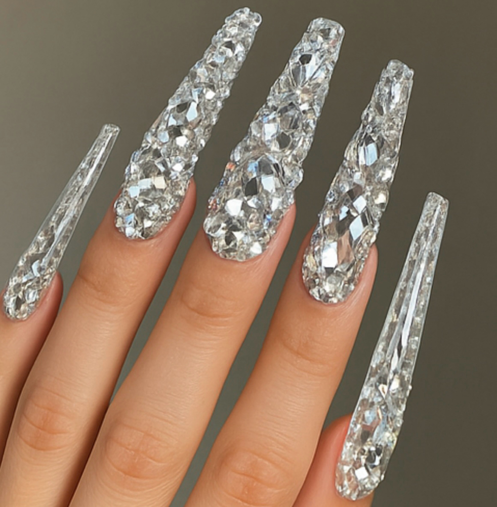 Acrylic Nail Blinged out at Studio 981 in Richmond, VA