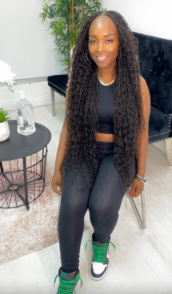 Small Boho Knotless Box Braids