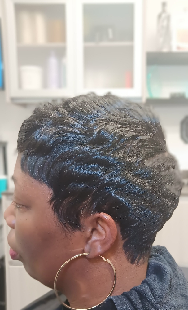 Relaxer&Haircut at Mirror Emajez in Amherst, NY