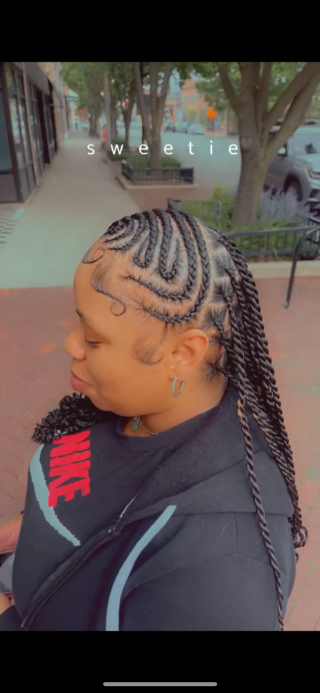 Knotless Twist/Feedin braids